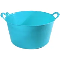Forte Plastics Set van 2x stuks flexibele emmer/wasmand blauw 26 liter - Wasmanden