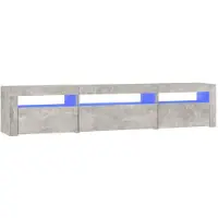 vidaXL Tv-meubel met LED-verlichting 195x35x40 cm betongrijs