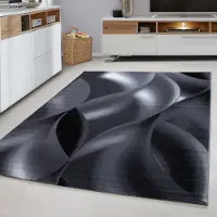 Muratap Plus vloerkleed laagpolig tapijt woonkamer grijs / zwart- 280x370 cm