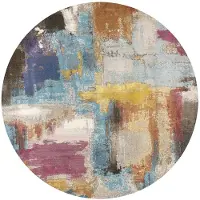 Muratap Picasso artisan vintage rond vloerkleed multi laagpolig- 300 cm