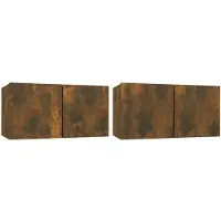 vidaXL Tv-meubelset 2 pcs Bruin Bewerkt hout