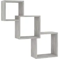 vidaXL Wandschappen kubus 68x15x68 cm bewerkt hout betongrijs