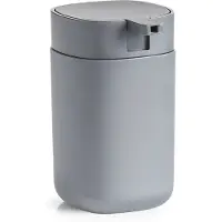 Zeller Zeeppompje/dispenser kunststof - grijs - 9 x 12 cm - modern - Zeeppompjes