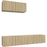 vidaXL 3-delige Tv-meubelset bewerkt hout sonoma eikenkleurig
