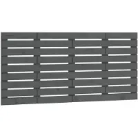 vidaXL Hoofdbord wandmontage 146x3x63 cm massief grenenhout grijs