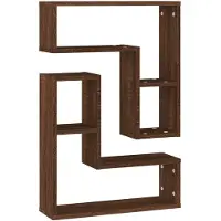 vidaXL Wandschappen 2 st 50x15x50 cm bewerkt hout bruin eikenkleur