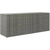 vidaXL Tuinkast 198x55,5x80 cm poly rattan grijs