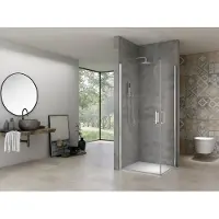 Van Rijn Products ST02LP120 Douchecabine Hoekinstap 100x100cm Chroom - Veiligheidsglas - Douche, Douchecabines