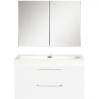 Differnz Somero badmeubelset 80cm spiegelkast hoogglans wit