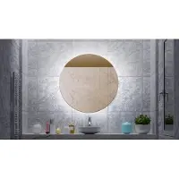Gliss Design Oko koperen spiegel met LED-verlichting en verwarming 60cm