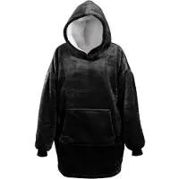 Unique living Oversized fleece hoodie zwart