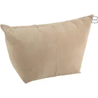 J-Line Poef Laag Leder Beige Ava