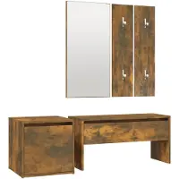 vidaXL Garderobe set bewerkt hout gerookt eikenkleurig