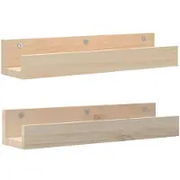 vidaXL Wandschappen 2 st 50x12x9 cm massief grenenhout