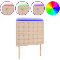 vidaXL Hoofdbord LED 100x5x118/128 cm kunstleer cappuccinokleurig