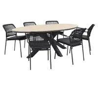 Garden Impressions GI Edison 220x115 cm. tafel ovaal/ Taste Barista - Antraciet