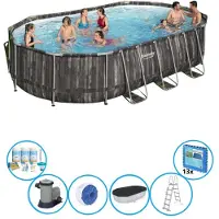 Exit Bestway Zwembad Power Steel - Inclusief accessoires - 610x366x122 cm