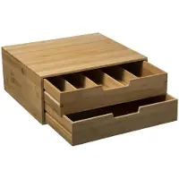 5 Five Bamboe Capsulehouder - Groot, 2 lades, houdt 64 capsules