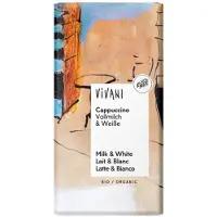 Vivani 10x Chocoladereep Melk en Wit Cappuccino 100 gr
