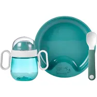 Mepal Mio Babyservies set - 3-delig - Kraamcadeau - Kinderservies - Deep turquoise
