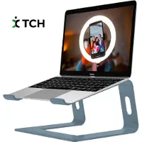 TCH Laptopstandaard - Universeel 10 tot 17 inch - Aluminium - Licht Blauw - Grijs - Alle laptops- Ergonomisch - Apple Macbook Pro/ iPad / Asus / Hp / ACER / Microsoft / Lenovo / Windows Surface