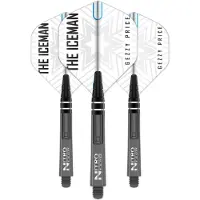 Red Dragon - Gerwyn Price Iceman Hardcore Nitrotech Wit Vlucht en Schachtcombinatie - 3 sets per pakket (9 dartvluchten in totaal)