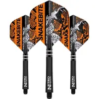 Red Dragon - Peter Wright Snakebite Hardcore Nitrotech Oranje Vlucht en schachtcombinatie - 3 sets per pakket (9 dartvluchten in totaal)