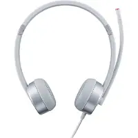 Lenovo 100 stereo analoge headset, met kabel, geschikt voor kantoor/callcenter, hoofdtelefoon, zilver
