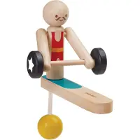 Aqua Technix Plan toys weightlifting acrobaat van hout