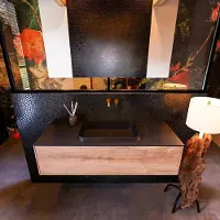 Mondiaz Badkamermeubelset erin 120 cm met 1 lade met ridge wastafel midden urban zonder kraangaten greeploos mat washed oak