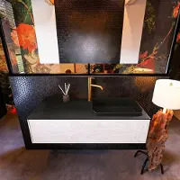 Mondiaz Badkamermeubelset erin 120 cm met 1 lade met ridge wastafel rechts urban met 1 kraangat greeploos mat underlayment