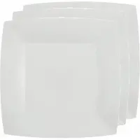 SANTEX 20x Stuks feest diner bordjes papier/karton vierkant - wit - 23cm - Feestbordjes