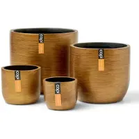 Capi 4-delige bloempottenset lux retro goudkleurig