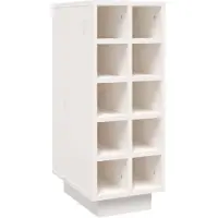 vidaXL Wijnkast 23x34x61 cm massief grenenhout wit