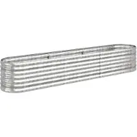 vidaXL Plantenbak 224x40x36 cm gegalvaniseerd staal zilverkleurig
