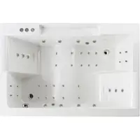 Lambini Designs Puglia bubbelbad 180x120cm elektronisch 6+4+2 hydrojets en 12 aerojets chroom