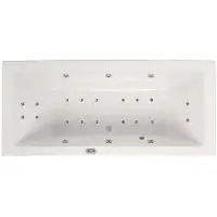Lambini Designs Cube bubbelbad 190x90cm elektronisch 6+4+2 hydrojets en 12 aerojets met bedieningspaneel chroom