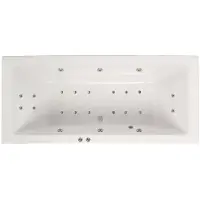 Lambini Designs Cube bubbelbad 190x90cm elektronisch 6+4+2 hydrojets en 12 aerojets chroom