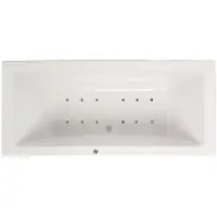 Lambini Designs Cube bubbelbad 190x90cm elektronisch 12 aerojets chroom
