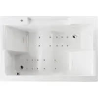 Lambini Designs Puglia bubbelbad 180x120cm elektronisch 12 aerojets chroom