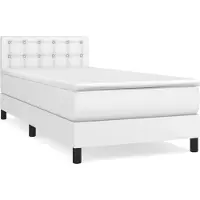 vidaXL Boxspring met matras kunstleer wit 90x200 cm