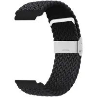 SmartphoneClip Horlogeband - Nylon Gevlochten Elastisch - 20mm - Zwart - Horlogebandjes