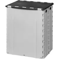 Pricenet Afvalbak met deksel- kunststof - grijs - opvouwbaar - 25 x 31 x 38 cm - 35 liter - Pedaalemmers