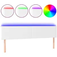 vidaXL Hoofdbord LED 180x5x78/88 cm kunstleer wit