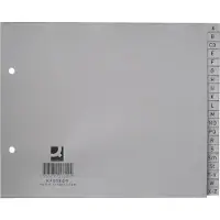 Q-CONNECT tabbladen, ft 18 x 22,5 cm, PP, 2-gaatsperforatie, set van A-Z, grijs 25 stuks