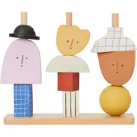 Ferm Living Houten Speelgoed Character Stacking Blocks Multi