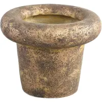 Ptmd collection PTMD Relandi Ronde Bloempot - H20 x Ø25 cm - Cement - Goud