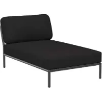 Houe Loungeset Module Level Chaiselong Frame Dark Grey Cushion Char