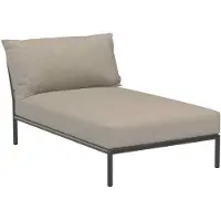 Houe Loungeset Module Level 2 Chaiselong Frame Dark Grey Cushion Ash