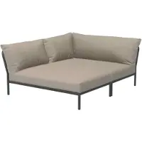 Houe Loungeset Module Level 2 Cozy Corner Left Frame Dark Grey Cushion Ash